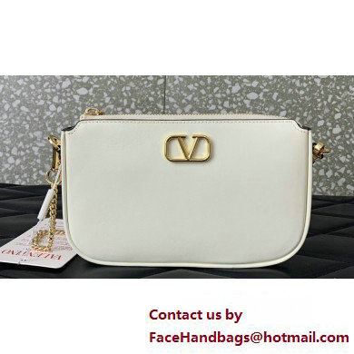 Valentino VLogo Signature mini bag in calfskin leather White 2025