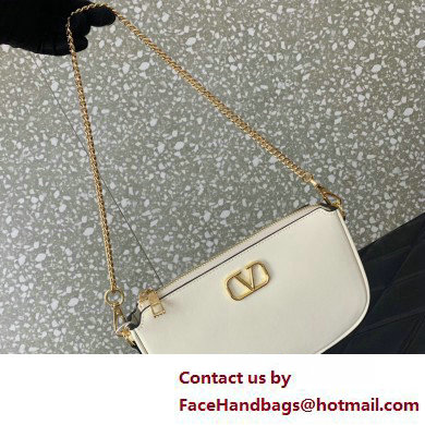 Valentino VLogo Signature mini bag in calfskin leather White 2025