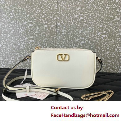 Valentino VLogo Signature mini bag in calfskin leather White 2025