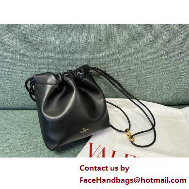 Valentino Vlogo Pouf Nappa Leather Mini Bucket Bag Black 2025