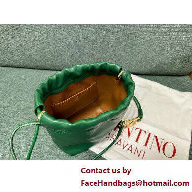 Valentino Vlogo Pouf Nappa Leather Mini Bucket Bag Green 2025