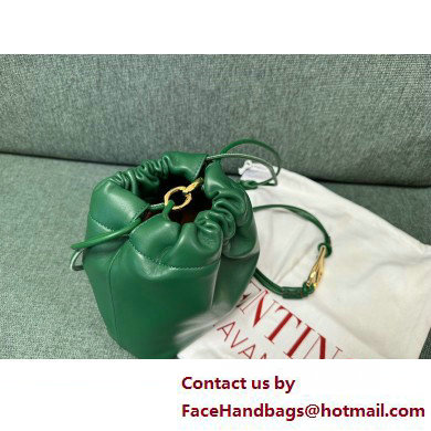 Valentino Vlogo Pouf Nappa Leather Mini Bucket Bag Green 2025