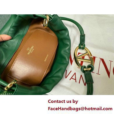 Valentino Vlogo Pouf Nappa Leather Mini Bucket Bag Green 2025