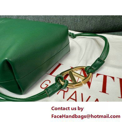 Valentino Vlogo Pouf Nappa Leather Mini Bucket Bag Green 2025