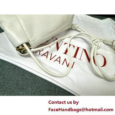 Valentino Vlogo Pouf Nappa Leather Mini Bucket Bag White 2025