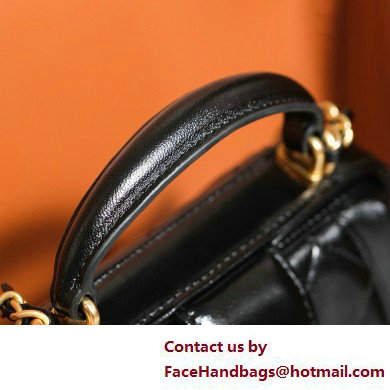 chanel Shiny Lambskin Mini Bag with Top Handle AS4958 black 2025