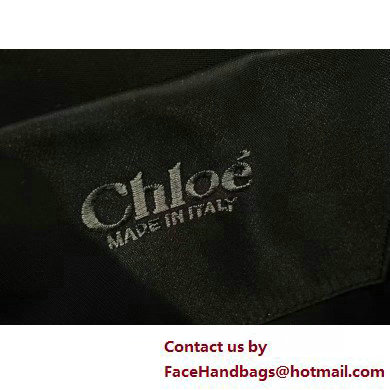 chloe small Woody tote bag in Recycled nylon with Chloe logo black 2025