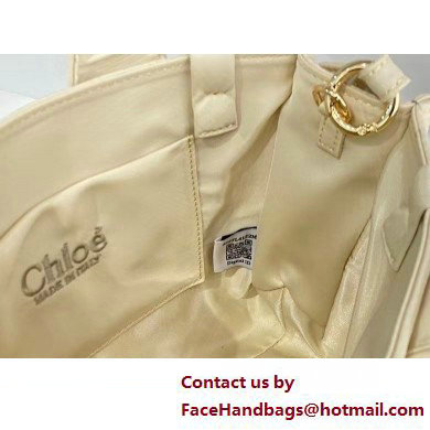 chloe small Woody tote bag in Recycled nylon with Chloe logo white 2025