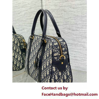 dior blue Oblique Jacquard large D-Vibe Bowling Bag 2025