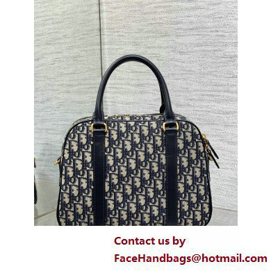 dior blue Oblique Jacquard large D-Vibe Bowling Bag 2025