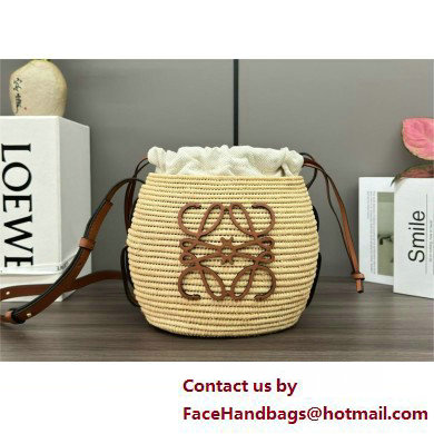 loewe Beehive Basket bag in raffia and calfskin Natural/Tan 2025