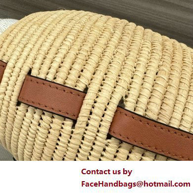 loewe Beehive Basket bag in raffia and calfskin Natural/Tan 2025