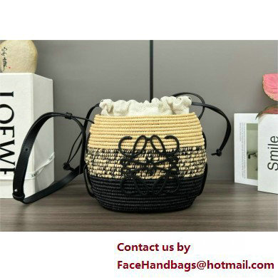 loewe Beehive Basket bag in raffia and calfskin Natural/black 2025