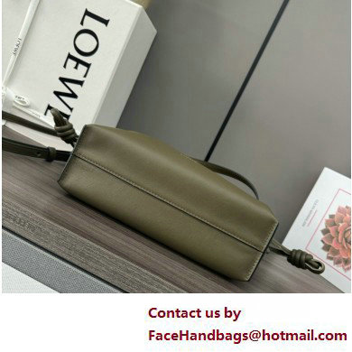 loewe Mini Flamenco clutch in nappa calfskin army green 2023