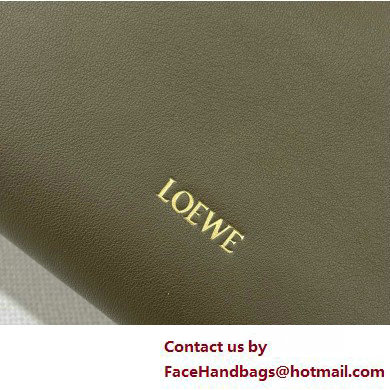 loewe Mini Flamenco clutch in nappa calfskin army green 2023