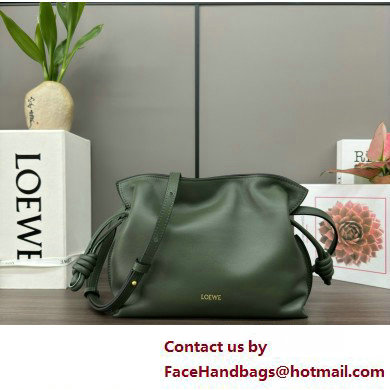 loewe Mini Flamenco clutch in nappa calfskin dark green 2023 - Click Image to Close