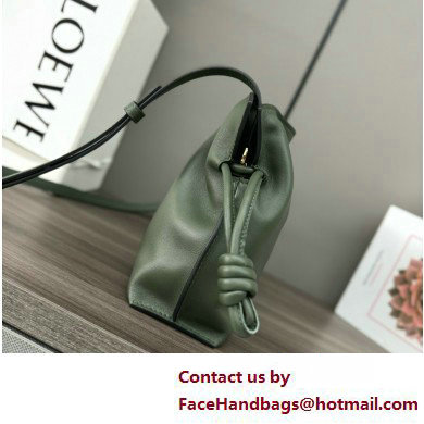 loewe Mini Flamenco clutch in nappa calfskin dark green 2023