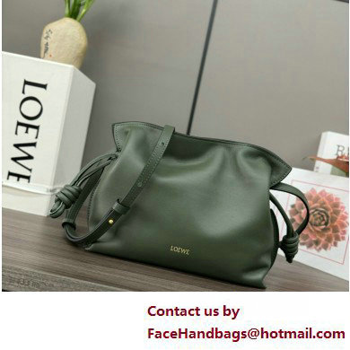 loewe Mini Flamenco clutch in nappa calfskin dark green 2023