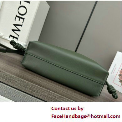 loewe Mini Flamenco clutch in nappa calfskin dark green 2023