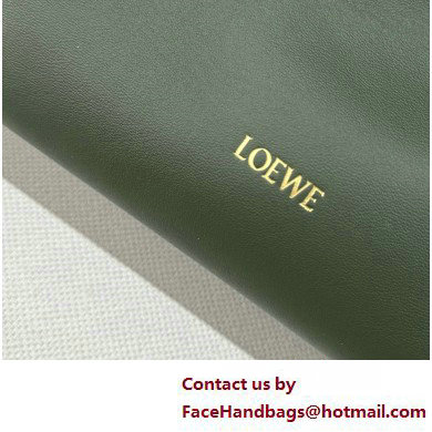 loewe Mini Flamenco clutch in nappa calfskin dark green 2023