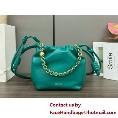 loewe Mini flamenco purse bag in mellow nappa lambskin Emerald Green 2025 - Click Image to Close