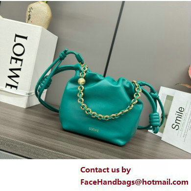 loewe Mini flamenco purse bag in mellow nappa lambskin Emerald Green 2025