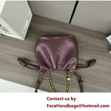 loewe Mini flamenco purse bag in mellow nappa lambskin dark burgundy 2025