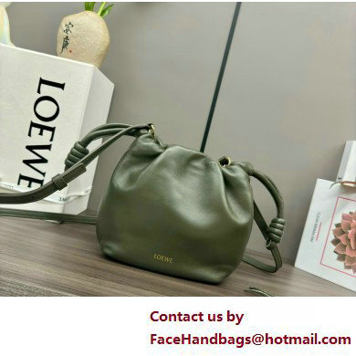 loewe Mini flamenco purse in mellow nappa lambskin 262333 army green 2025 - Click Image to Close