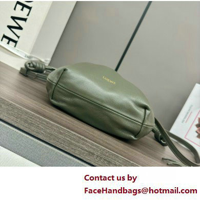 loewe Mini flamenco purse in mellow nappa lambskin 262333 army green 2025