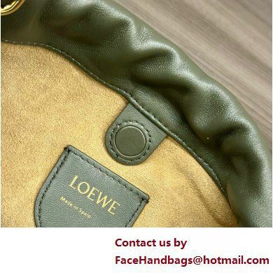 loewe Mini flamenco purse in mellow nappa lambskin 262333 army green 2025