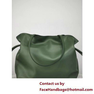 loewe large Flamenco clutch in nappa calfskin dark green 2025