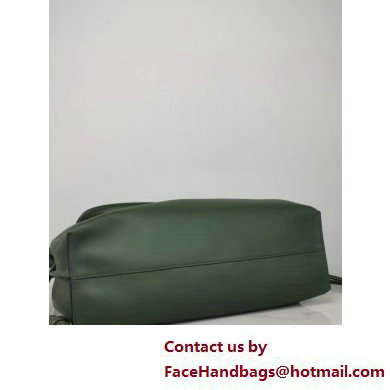 loewe large Flamenco clutch in nappa calfskin dark green 2025