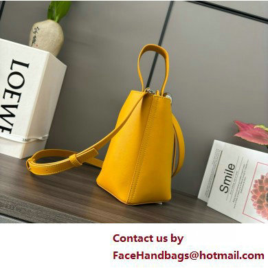 loewe mini Pebble Bucket bag in mellow calfskin Sunflower 2025