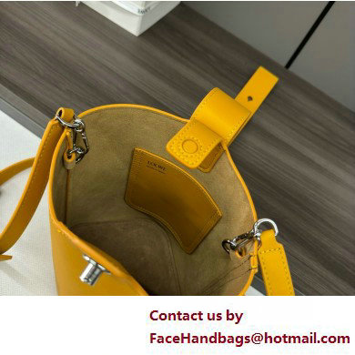 loewe mini Pebble Bucket bag in mellow calfskin Sunflower 2025