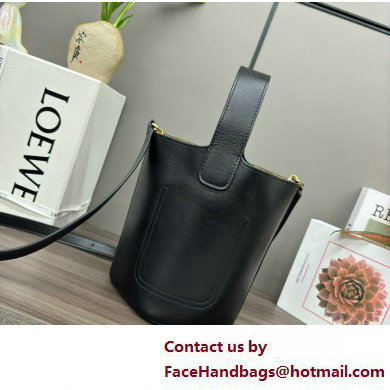 loewe mini Pebble Bucket bag in mellow calfskin black 2025