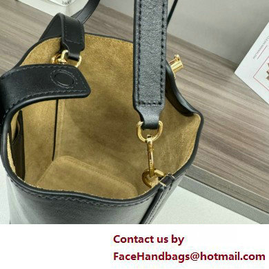 loewe mini Pebble Bucket bag in mellow calfskin black 2025