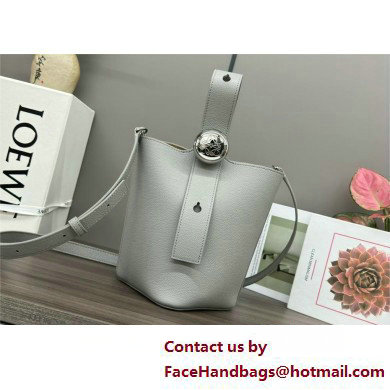 loewe mini Pebble Bucket bag in soft grained calfskin gray 2025