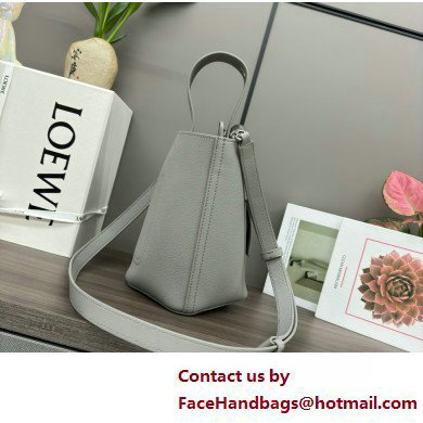 loewe mini Pebble Bucket bag in soft grained calfskin gray 2025