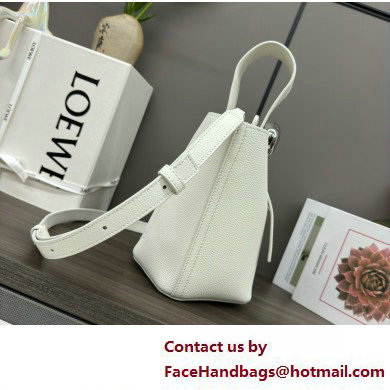 loewe mini Pebble Bucket bag in soft grained calfskin white 2025 - Click Image to Close