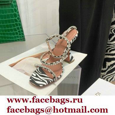 Amina Muaddi Heel 9.5cm Crystals Gilda Sandals Leopard Print 2022