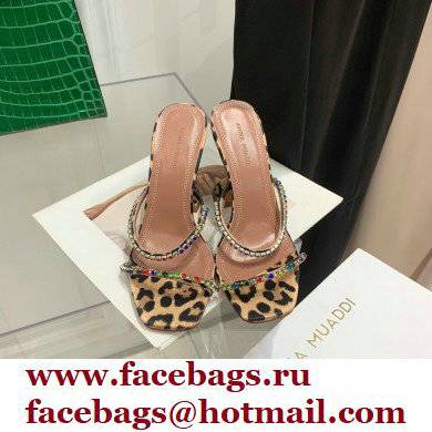 Amina Muaddi Heel 9.5cm Crystals Gilda Slippers Tiger Print 2022