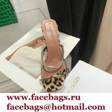 Amina Muaddi Heel 9.5cm Crystals Gilda Slippers Tiger Print 2022