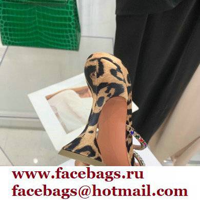 Amina Muaddi Heel 9.5cm Crystals Gilda Slippers Tiger Print 2022