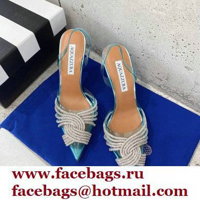 Aquazzura Heel 10cm PVC Gatsby Sling Slingback Pumps Blue 2022