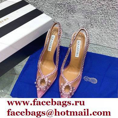 Aquazzura Heel 10cm PVC Seduction Crystal Pumps Pink 2022