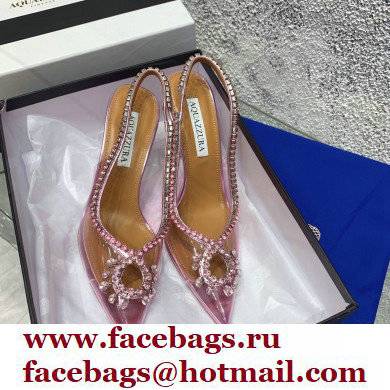 Aquazzura Heel 10cm PVC Seduction Crystal Pumps Pink 2022