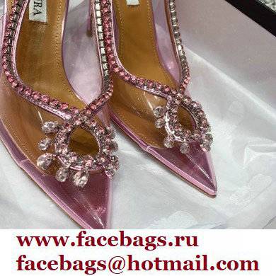 Aquazzura Heel 10cm PVC Seduction Crystal Pumps Pink 2022