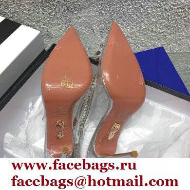 Aquazzura Heel 10cm PVC Seduction Crystal Pumps Silver 2022