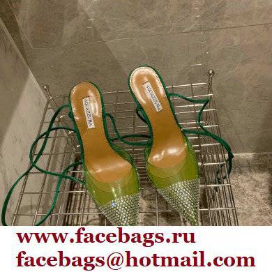 Aquazzura Heel 8.5cm PVC Nights Pumps Green 2022