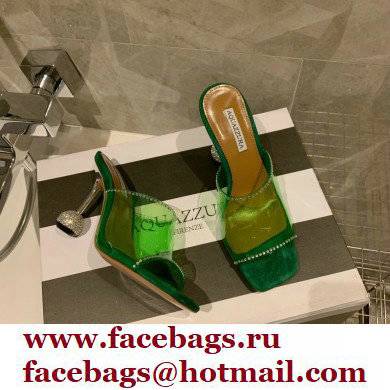 Aquazzura Heel 8.5cm PVC Secrets Mules Green 2022